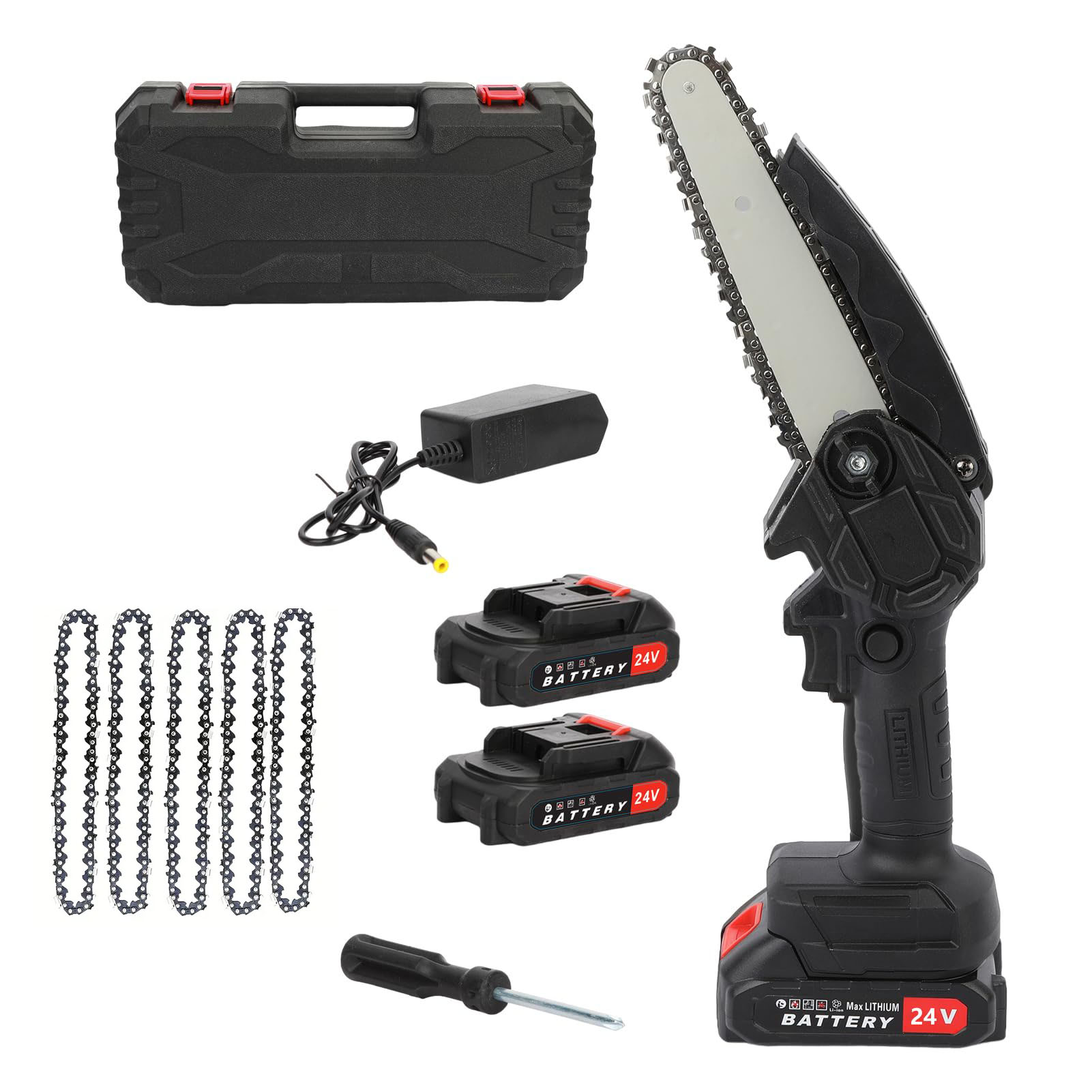Kit completo della mini motosega con valigetta e accessori
