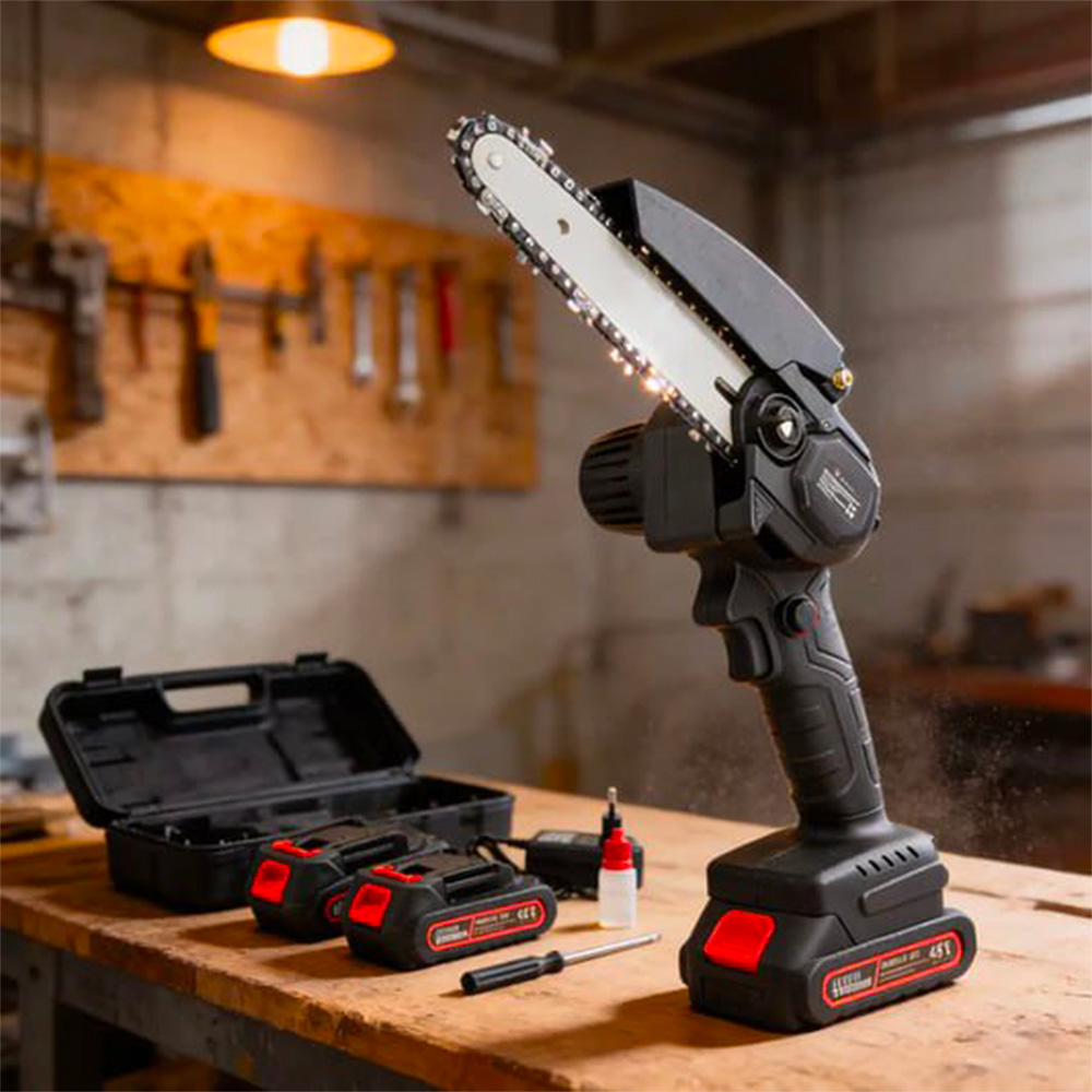 Mini Motosega a Batteria 6 pollici con batterie e valigetta